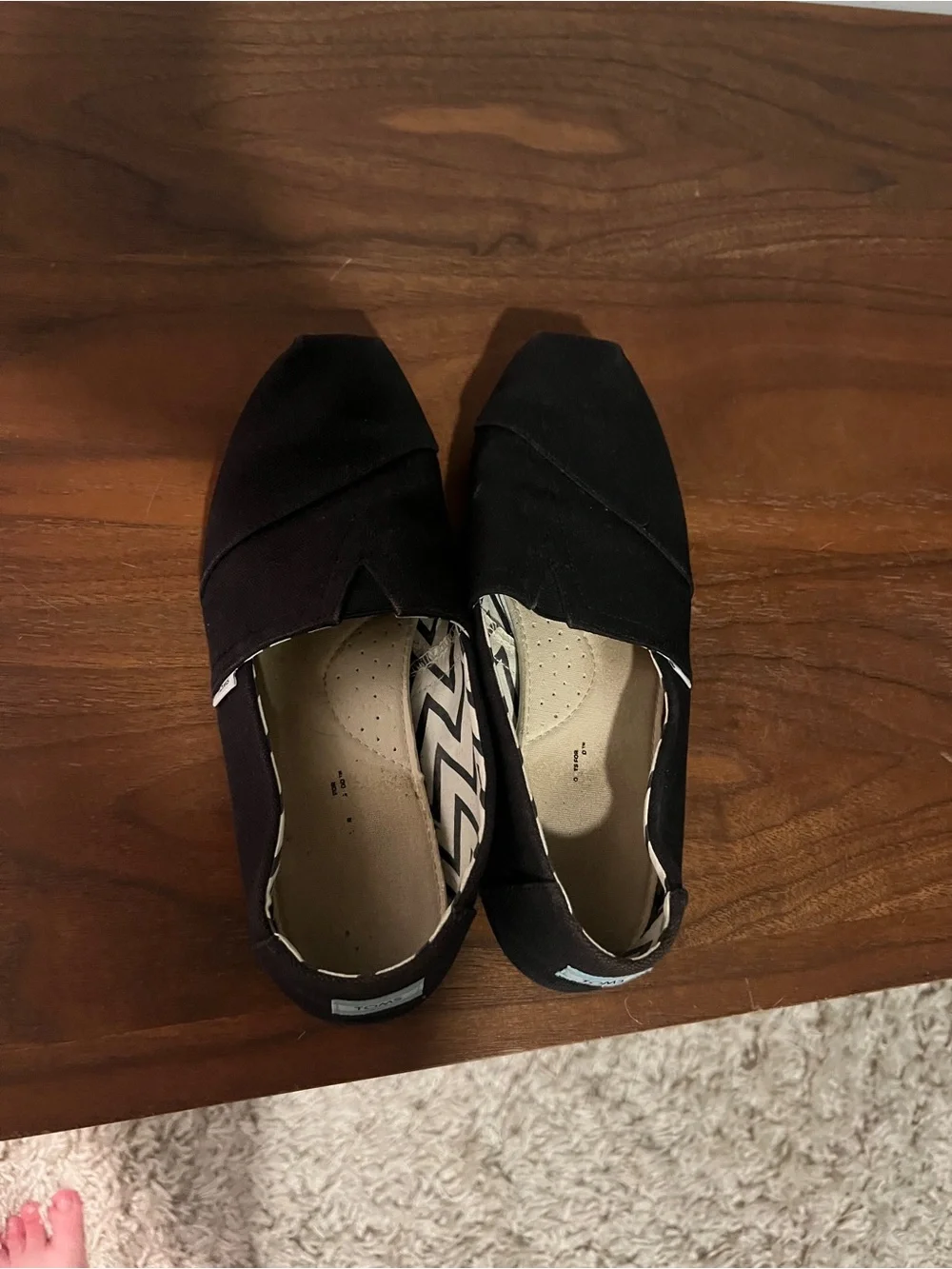 Toms Black Canvas Slip-On Flats